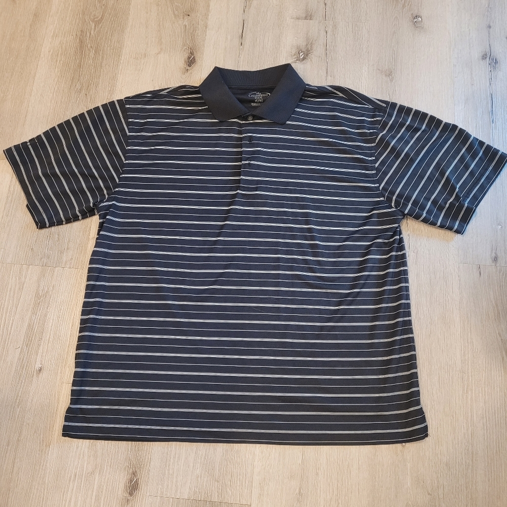 Champions Tour Striped Golf Polo Shirt Size XL